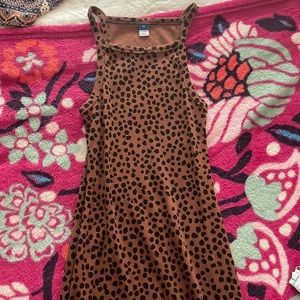 long spotted brown dress!